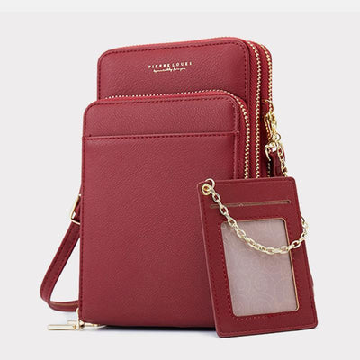 Multi-Layer Solid Casual Mini Crossbody Bag Phone Bag