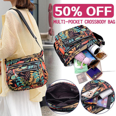 Printed Multi-Pocket Large Capacity Waterproof Nylon Ladies Messenger Bag(GET 2ND ONE 20% OFF)