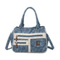 Three Zippers Layered Handbag Multi-Pocket Crossbody Purse Bag